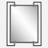 Uttermost Ivey 32-1/2" W x 42" H Square Framed Bathroom Mirror Black Iron