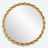 Uttermost Nacala 39-3/8" Diameter Circular Framed Bathroom Mirror Antiqued Gold