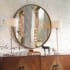 Uttermost Junius Round 43" Diameter Circular Framed Bathroom Mirror Antiqued Gold