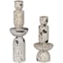 Uttermost Nouveau 22" Tall Limestone and Resin Abstract Table Statue - Set of 2 White / Black
