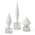 Uttermost Alize 14" Tall Crystal and Rice Stone Abstract Table Statue - Set of 3 Crystal / White