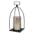 Uttermost Riad Glass and Iron Table Pillar Candle Holder Dark Bronze / Clear