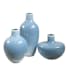Uttermost Celestial Frost 10-1/4" Tall Glass Vase - Set of 3 Pale Blue