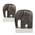 Uttermost Timeless Tusk 9-1/16" Tall Polyresin Animals Table Statue - Set of 2 White / Bronze