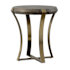 Uttermost Unite 23" Diameter Hardwood and Metal Accent Table Brushed Brass / Light Gray