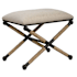 Uttermost Firth 24" Wide Iron Framed Cotton and Polyester Bench Rustic Iron / Natural Rope / Oatmeal