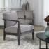 Uttermost Brunei 31" Wide Modern Accent Chair with Solid Oak Frame and Loose Cushions Ebony / Gray