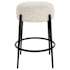 Uttermost Arles 21" Wide Hardwood and Polyester Accent Stool Satin Black / White