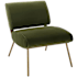 Uttermost Knoll 24" Wide Stainless Steel Framed Polyester Accent Chair Brushed Brass / Olive Green