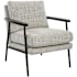 Uttermost Sebastian 26" Wide Iron Framed Polyester and Wool Accent Chair Dark Bronze / Ivory / Beige