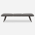 Uttermost Bowtie 73" Wide Metal Framed Polyester Bench Charcoal