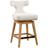 Uttermost Klismos 20" Wide Wood and Polypropylene Accent Stool Oak / Off-White