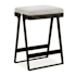 Uttermost Hover 18" Wide Metal and Polyester Accent Stool Aged Black / Ivory