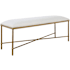 Uttermost Avenham 51" Wide Iron Framed Polyester Bench Gold / White