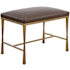 Uttermost Reform 24" Wide Iron Framed Cotton, Polyester, and Polyurethane Bench Antiquated Gold / Cocoa