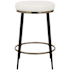 Uttermost Ensemble 20" Wide Metal and Polyester Accent Stool Matte Black / Brushed Brass / White