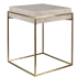 Uttermost Inda 19" Wide Veneer Top Steel Side Table Brushed Brass