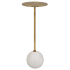 Uttermost Gimlet 9" Diameter Brass Top, Marble Pub/Bistro Table White