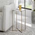 Uttermost Star-crossed 16" Diameter Glass and Stainless Steel Accent Table Brushed Gold / Seeded Glass