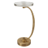 Uttermost Waveney 12" Diameter Crystal Top, Iron Pub/Bistro Table Brass