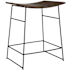 Uttermost Thura 21" Wide Mango and Metal Accent Stool Gunmetal / Walnut