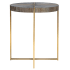 Uttermost Taja 20" Diameter Acacia Veneer Top Stainless Steel Side Table Dark Walnut