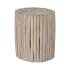 Uttermost Tectona 21-1/2" Diameter Wood Drum Table Bleached Driftwood