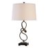 Uttermost Tenley 1 Light 27.25 Inch Tall Table Lamp with Fabric Shade Crystal Accents