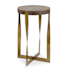 Uttermost Drew 16" Diameter Metal Walnut Accent Table Brass / Dark Chocolate