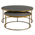 Uttermost Aragon 2 Piece MDF and Metal Table Set Antique Burnished Brass / Gray