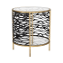 Varaluz Kato Wide Glass and Steel End Table Havana Gold / Carbon
