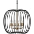 Varaluz Nico 6 Light 24" Wide Drum Chandelier Carbon