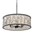 Varaluz Scribble 6 Light 28" Wide Drum Chandelier Matte Black / Artifact / Taupe