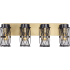 Varaluz Harlequin 4 Light 32-1/8" Wide Bathroom Vanity Light with Metal Shades Warm Bronze / Gold