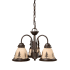 Vaxcel Lighting Yosemite 16" 3-Light Ceiling Fan Light Kit with Candelabra (E12) Bulb, 60 Watts Each Burnished Bronze