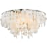 Vaxcel Lighting Elsa 5 Light 24" Wide Flush Mount Ceiling Fixture with Capiz Shells Satin Nickel