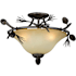 Vaxcel Lighting Sierra 3 Light 18" Wide Semi-Flush Ceiling Fixture with Scavo Glass and Pine Elements Black Walnut
