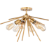 Vaxcel Lighting Estelle 6 Light 24" Wide Semi-Flush Ceiling Fixture Natural Brass