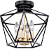 Vaxcel Lighting Turin 4 Light 14-1/2" Wide Semi-Flush Ceiling Fixture Noble Bronze with Natural Brass