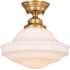 Vaxcel Lighting Huntley Single Light 12" Wide Semi-Flush Ceiling Fixture Natural Brass