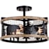 Vaxcel Lighting Kodiak 3 Light 16" Wide Semi-Flush Drum Ceiling Fixture Black / Burnished Teak