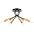 Vaxcel Lighting Ellis 6 Light 16" Wide Semi-Flush Ceiling Fixture Matte Black / Satin Brass