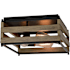 Vaxcel Lighting Ravenswood 3 Light 13" Wide Flush Mount Square Ceiling Fixture Matte Black / Burnished Maple