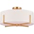Vaxcel Lighting Surrey 4 Light 18" Wide Semi-Flush Drum Ceiling Fixture Natural Brass