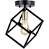 Vaxcel Lighting Deering 10" Wide Semi-Flush Square Ceiling Fixture Matte Black / Satin Brass