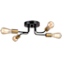 Vaxcel Lighting Rhine 4 Light 16" Wide Semi-Flush Ceiling Fixture Matte Black / Natural Brass