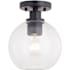 Vaxcel Lighting Marshall 8" Wide Semi-Flush Globe Ceiling Fixture Matte Black