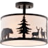 Vaxcel Lighting 3 Light 13" Wide Flush Mount Drum Ceiling Fixture Bronze
