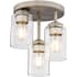 Vaxcel Lighting Park Ridge 3 Light 11" Wide Semi-Flush Ceiling Fixture / Converts to Pendant Satin Nickel