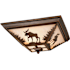 Vaxcel Lighting Yellowstone 3 Light Flush Mount Indoor Ceiling Fixture with Moose Portrait Glass Shade - 14 Inches Wide Burnished Bronze